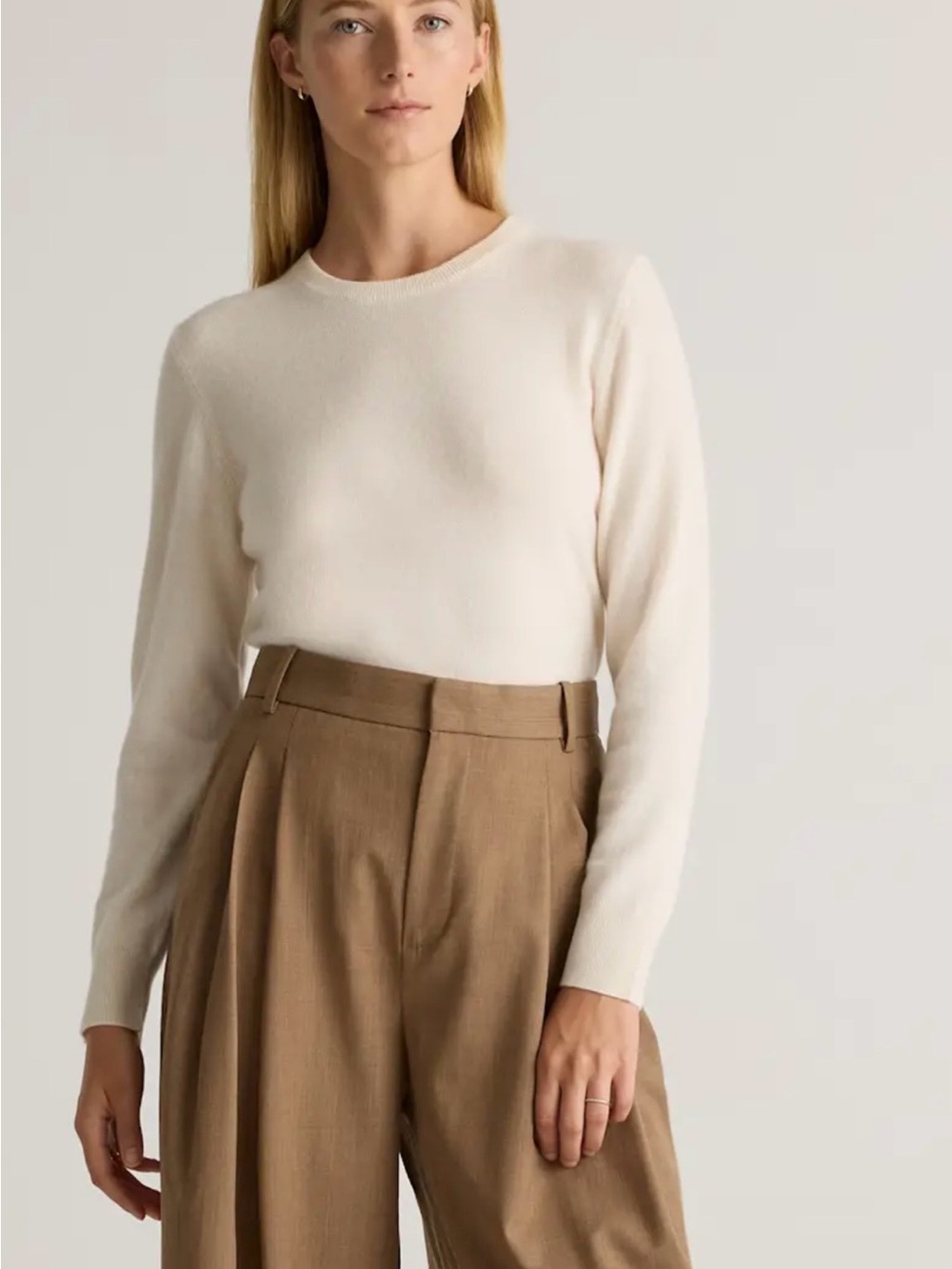 Cashmere Cream Crewneck Sweater